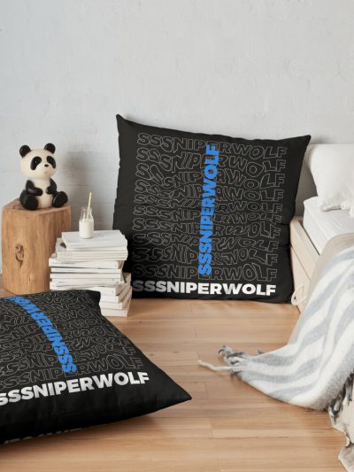 Sssniperwolf Throw Pillow Official SSSniperWolf Merch