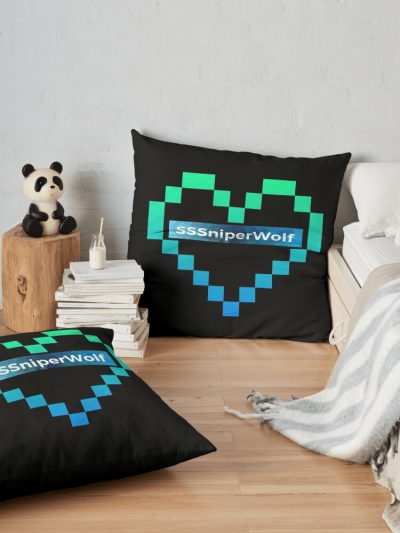 Sssniperwolf Throw Pillow Official SSSniperWolf Merch