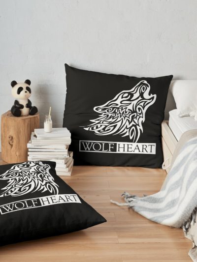 Wolf Heart Black Throw Pillow Official SSSniperWolf Merch