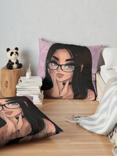 Sssniperwolf Throw Pillow Official SSSniperWolf Merch