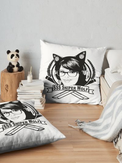 Sssniperwolf,Wolfpack ,Cute Sssniperwolf Gaming ,Girl Youtuber Gaming Throw Pillow Official SSSniperWolf Merch