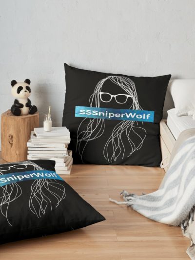 Sssniperwolf Throw Pillow Official SSSniperWolf Merch