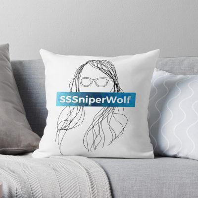 Sssniperwolf Throw Pillow Official SSSniperWolf Merch