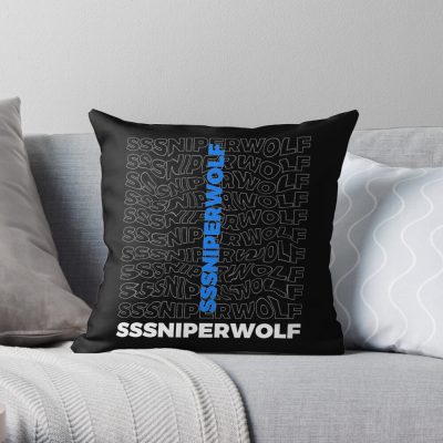 Sssniperwolf Throw Pillow Official SSSniperWolf Merch