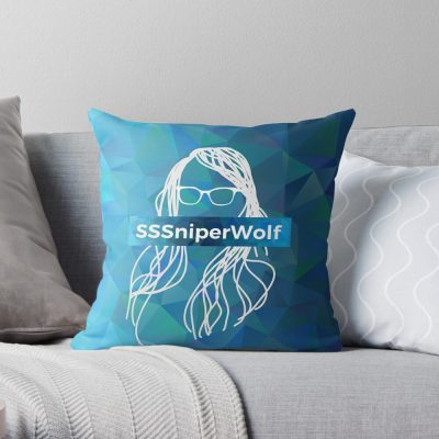 Sssniperwolf Throw Pillow Official SSSniperWolf Merch