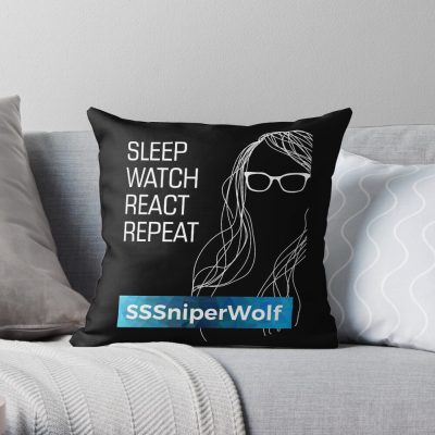 Sssniperwolf Throw Pillow Official SSSniperWolf Merch