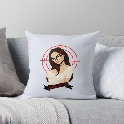 Sssniperwolf  Girl Classic In Shot Throw Pillow Official SSSniperWolf Merch