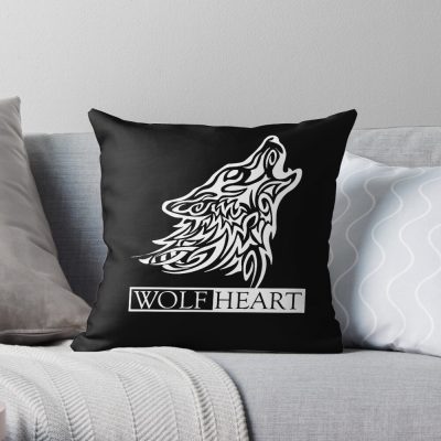 Wolf Heart Black Throw Pillow Official SSSniperWolf Merch