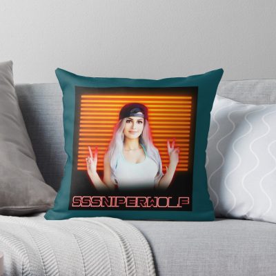 Sssniperwolf │Sssniperwolf Christmas │Sssniperwolf Hoodie Queen│Sssniperwolf Vlogs Throw Pillow Official SSSniperWolf Merch