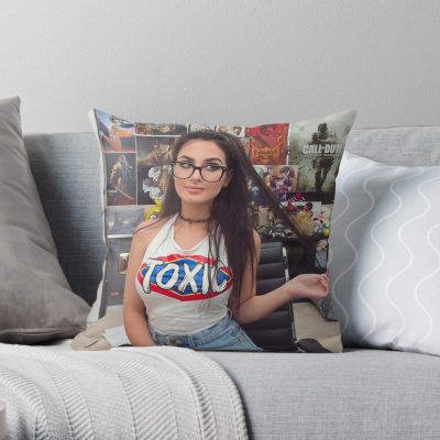 Sssnperwolf Hoodie Throw Pillow Official SSSniperWolf Merch