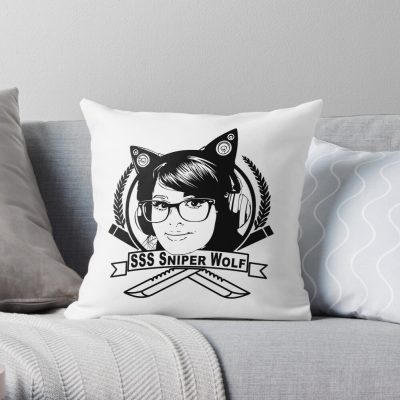 Sssniperwolf,Wolfpack ,Cute Sssniperwolf Gaming ,Girl Youtuber Gaming Throw Pillow Official SSSniperWolf Merch