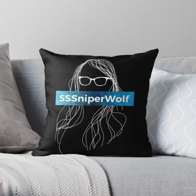 Sssniperwolf Throw Pillow Official SSSniperWolf Merch