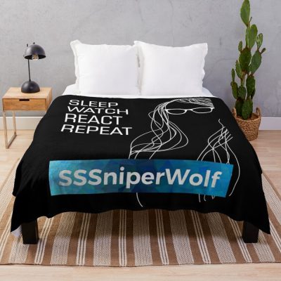 Sssniperwolf Throw Blanket Official SSSniperWolf Merch