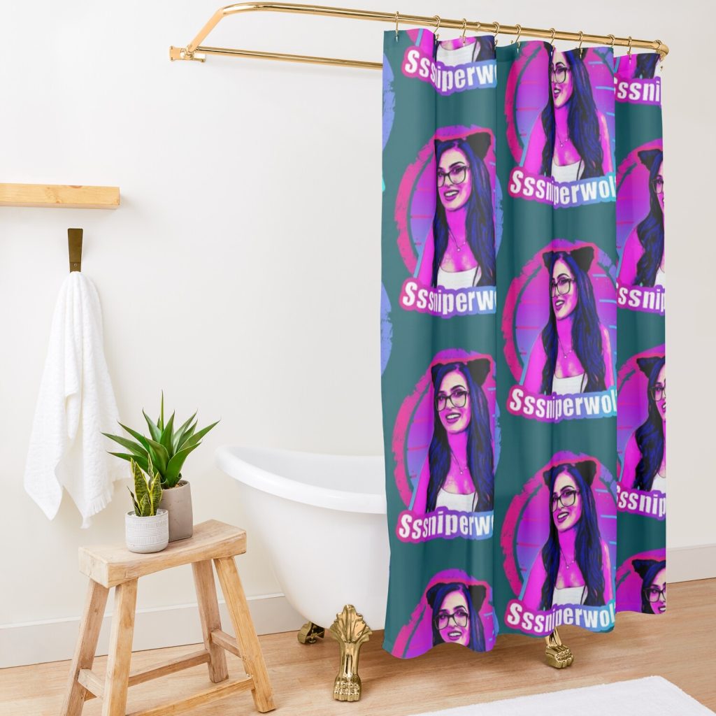 Sssniperwolf Shower Curtain Official SSSniperWolf Merch