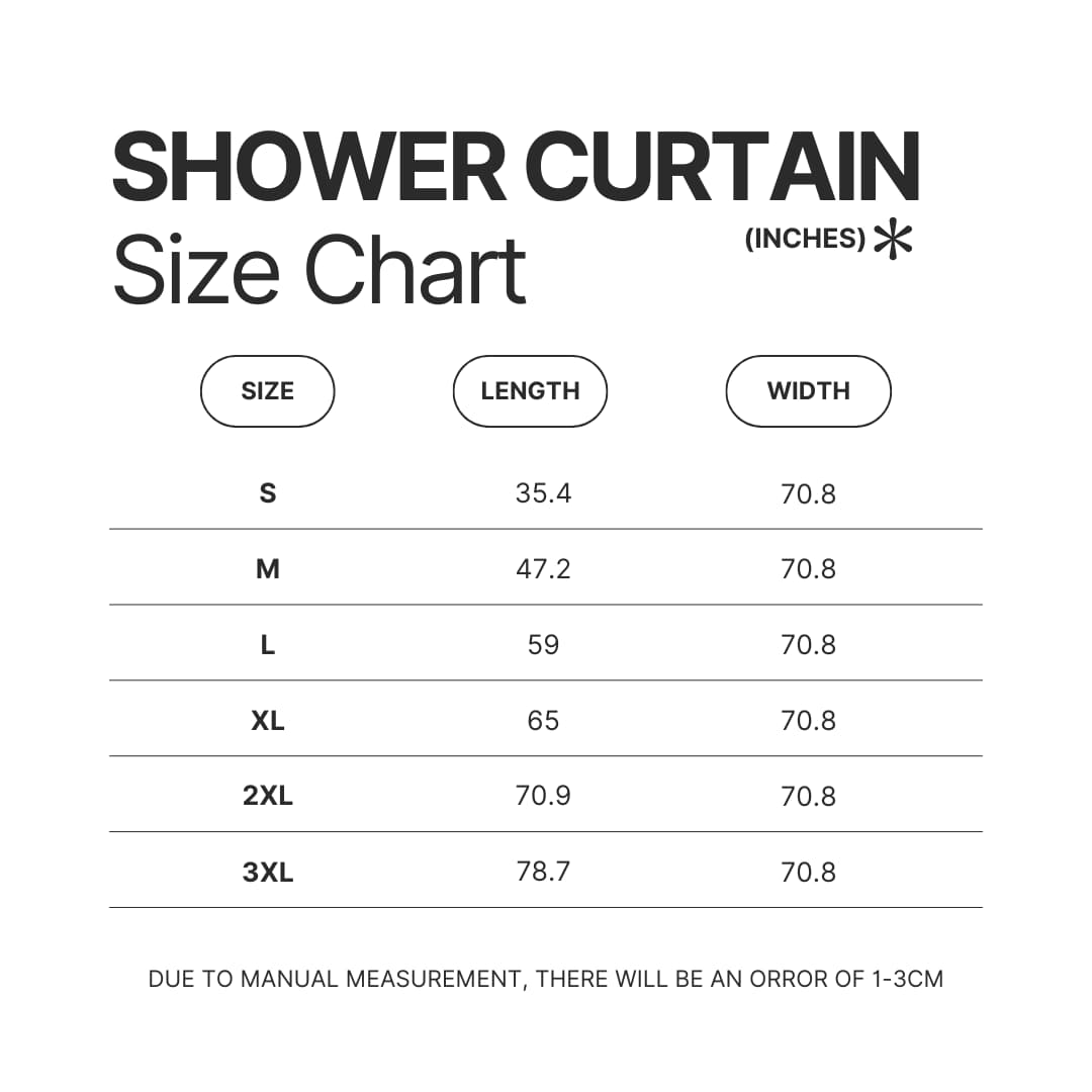 Shower Curtain Size Chart - SSSniperWolf Shop