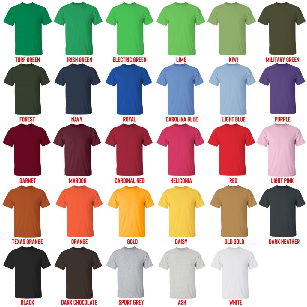 t shirt color chart - SSSniperWolf Shop